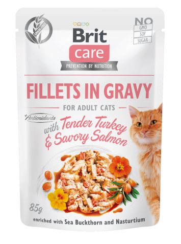 Brit Care (Брит Кеа) Филе в соусе с нежной индейкой и пикантным лососем для котов (пауч)