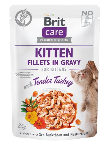 Brit Care (Брит Кеа) Филе в соусе с нежной индейкой для котят (пауч)