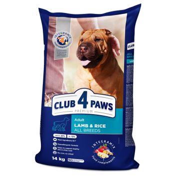 Club 4 Paws (Клуб 4 Лапы) Premium - Гипоаллергенный корм для взрослых собак всех пород с ягненком и рисом