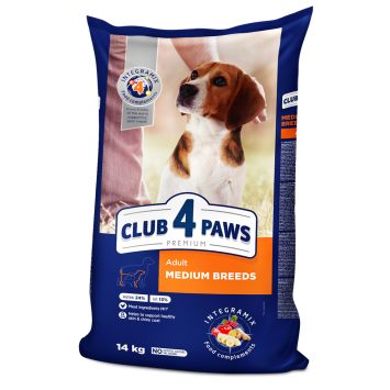 Club 4 Paws (Клуб 4 Лапы) Premium - Корм для взрослых собак средних пород с курицей