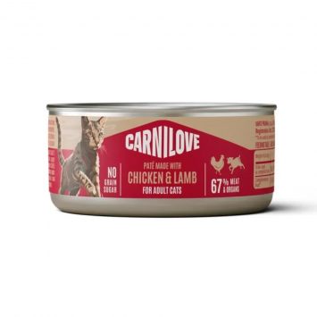 Carnilove (Карнилав) Cat Adult Chicken & Lamb – Консервированный беззерновой корм для взрослых кошек всех пород, с курицей и ягнёнком паштет