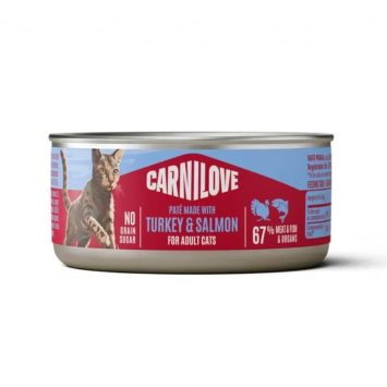 Carnilove (Карнилав) Cat Adult Turkey & Salmon - Консервированный беззерновой корм для взрослых кошек всех пород, с индейкой и лососем паштет
