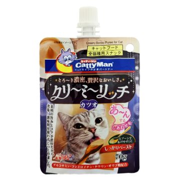 CattyMan (КэттиМен) Creamy Bonito Puree – Жидкое лакомство пюре с макрелью для котов и котят