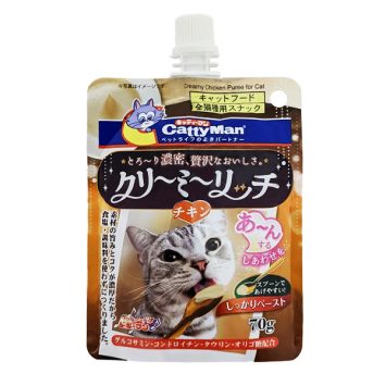CattyMan (КэттиМен) Creamy Chicken Puree – Жидкое лакомство пюре с куриным филе для котов и котят