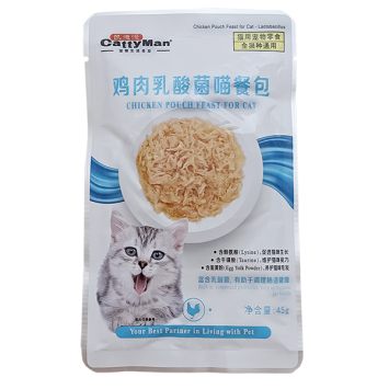 CattyMan (КэттиМэн) Lactobacillus Chicken Feast Влажный корм для кошек с проблемами пищеварения с пробиотиком (в желе, курица)