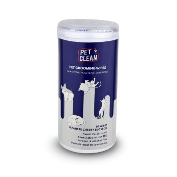 Pet Clean Pet Grooming Wipes Салфетки влажные для груминга домашних животных, ежедневная очистка с ароматом цветов японской вишни
