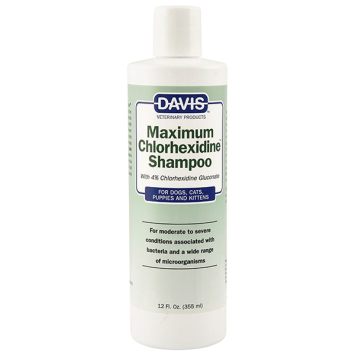 Davis Maximum Chlorhexidine Shampoo ДЭВИС МАКСИМУМ ХЛОРГЕКСИДИН шампунь с 4% хлоргексидином для собак и котов заболеваниями кожи и шерсти