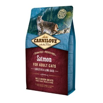 Carnilove (Карнилав) Cat Salmon Sensitive &LongHair - корм для взрослых кошек с чувствительным пищеварением и длинношерстных кошек, с лососем