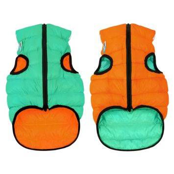 Collar (Коллар) AiryVest Lumi двустороння курточка для собак, салатово-оранжевая
