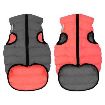 Collar (Коллар) AiryVest двусторонняя курточка для собак, коралово-серая
