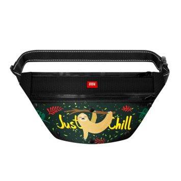 Collar (Коллар) Waudog Family поясная сумка-бананка для корма и аксессуаров, рисунок "Ленивец", размер 33x17x10 см