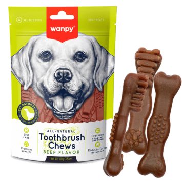 Wanpy (Ванпи) Toothbrush Chews Beef - Жевательные лакомства для чистки зубов у собак со вкусом говядины