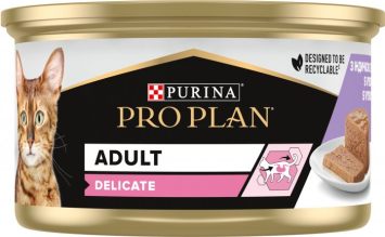 Purina Pro Plan Delicate влажный корм для взрослых кошек с чувствительным пищеварением, паштет с индейкой, б/ж