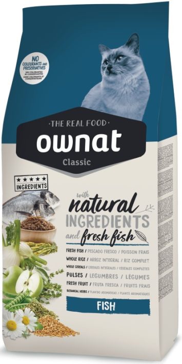 Ownat (Овнат) Fish - корм для взрослых кошек всех пород (для здоровья кожи / шерсти), с рыбой