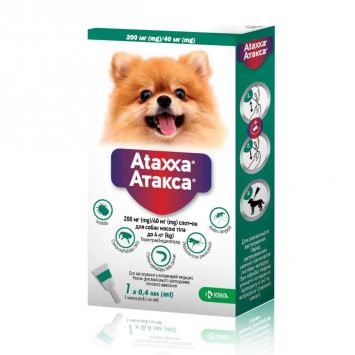 KRKA Ataxxa (Атакса) Spot-On - Капли на холку от блох и клещей для собак до 4кг