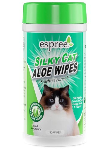 Espree (Эспри) Silky Cat Aloe Wipes - Влажные салфетки с протеинами шелка для шерсти кошек