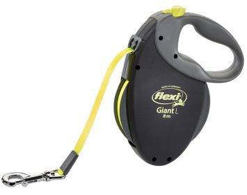 Flexi Giant Neon L - поводок-рулетка для собак весом до 50 кг, лента, 8 м