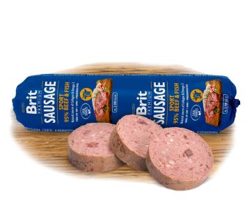 Brit Premium Dog Sausage Sport колбаса для собак с говядиной и рыбой для активных собак