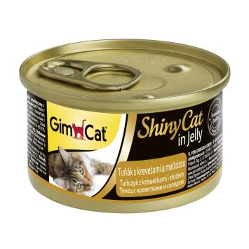 GimCat (Джимкет) Shiny Cat - Влажный корм для кошек (тунец, креветки и солод)