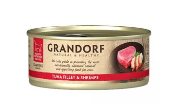 Grandorf (Грандорф) Tuna Fillet & Shrimps - Влажный корм для кошек филе тунца с креветками