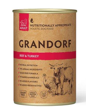 Grandorf (Грандорф) Beef and Turkey - Влажный корм для собак с говядиной и индейкой