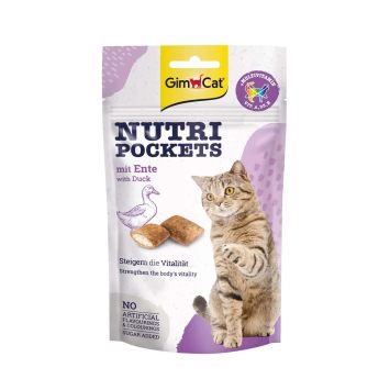 GimCat (ДжимКэт) Nutri Pockets Duck &Multivitamin - Лакомства с уткой и витаминами для котов