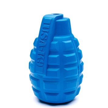 SodaPup (Сода Пап) USA-K9 Grenade – Игрушка-диспенсер для лакомств Граната из суперпрочного материала для собак, синяя