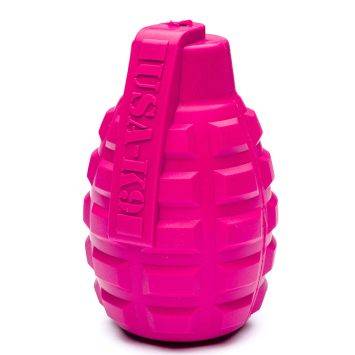 SodaPup (Сода Пап) USA-K9 Grenade – Іграшка-диспенсер для ласощів Граната із суперміцного матеріалу для собак, рожева
