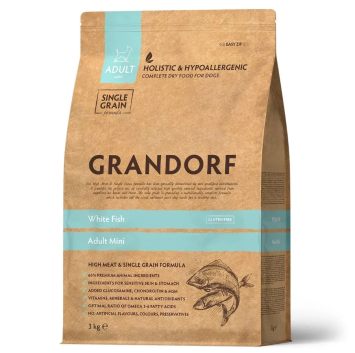 Grandorf (Грандорф) White Fish Mini - Сухий низкозерновой корм для взрослых собак мелких пород с белой рыбой