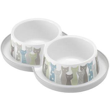Moderna Double Trendy Dinner Maasai Модерна двойная миска для котов, дизайн Масаи, 2х350 мл