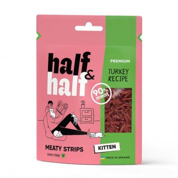 Half&Half (Халф энд Халф) Premium Turkey лакомства для котят мясные кусочки с индейкой