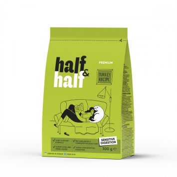 Half&Half (Халф энд Халф) Premium Sensitive Digestion Cats Turkey - Сухой корм для кошек с чувствительным пищеварением со вкусом индейки
