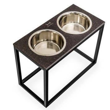 Harley & Cho (Харли энд Чо) Dinner Brown Stone + Black миски на подставке для собак