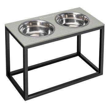 Harley & Cho (Харлі енд Чо) Dinner Gray Stone + Black миски на підставці для собак