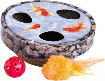 Petstages (Петстейджес) Hide &Seek Wobble Pond - Игрушка для кошек когтеточка "Пруд с рыбками"