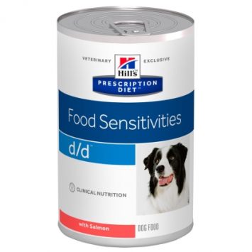 Hills Wet PD Canine d/d Salmon - лечебный влажный корм для собак при кожных реакциях и рвоте/диарее в случае аллергии (лосось)