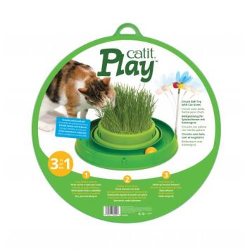 Hagen Игрушка для кота Catit 3in1 круглый лабиринт с шариком и травяной грядкой