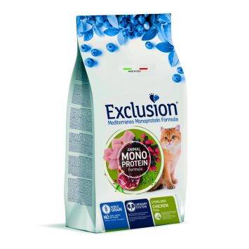 Exclusion (Ексклюжн) Noble Grain Cat Sterilized Chicken - Монопротеїновий сухий корм для стерилізованих котів з куркою