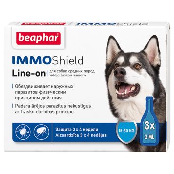 Beaphar (Беафар) Immo  Shield Line-on Капли от паразитов с диметиконом для собак средних пород