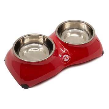 Kika (Кика) 4-Paw миска двойная для кошек и собак, S, 2*200 мл