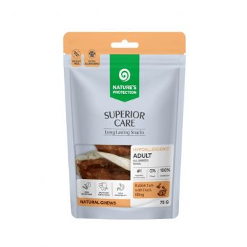 Nature's Protection Superior Care Rabbit Ears with Duck Filling - Лакомство для собак кроличьи ушки с начинкой из утки