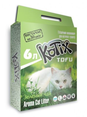 Kotix (Котикс) Tofu - Наполнитель соевый для кошачьего туалета с ароматом (зеленый чай)