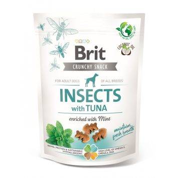 Brit Care Dog Crunchy Cracker Insects - Лакомства для собак для свежести дыхания (насекомые, тунец и мята)