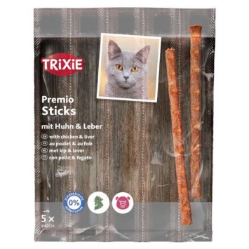 Trixie (Тріксі) Premio Stick Quintett - Ласощі для кішок палички з домашнім птахом та печінкою, 5шт