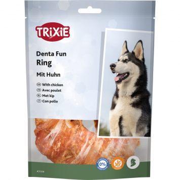 Trixie (Трикси) Denta Fun - Кость-кольцо с курицей для чистки зубов 10 см./110 гр