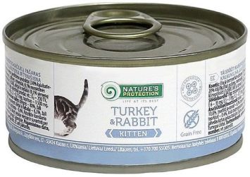 Nature's Protection Kitten Turkey&Rabbit – консервы кусочки натуральной индюшатины и крольчатины
