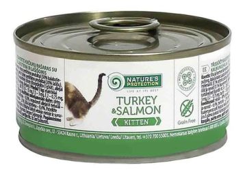 Nature's Protection Kitten Turkey&Salmon - консервы кусочки натуральной индюшатины и лососины