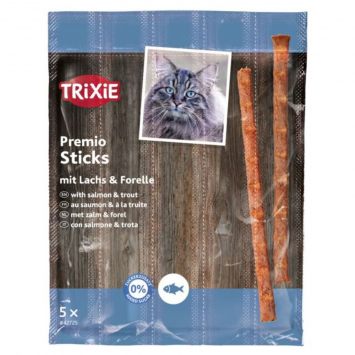 Trixie (Тріксі) Premio Stick Quintett - Ласощі для кішок палички з лососем та фореллю, 5 шт