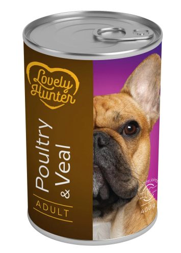 Lovely Hunter (Лавли Хантер) Adult Poultry and Veal – Консервированный корм для взрослых собак (птица/телятина)