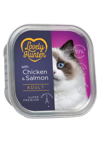 Lovely Hunter (Лавли Хантер) Adult with Chicken and Salmon – Консервированный корм для взрослых кошек (курица/лосось)